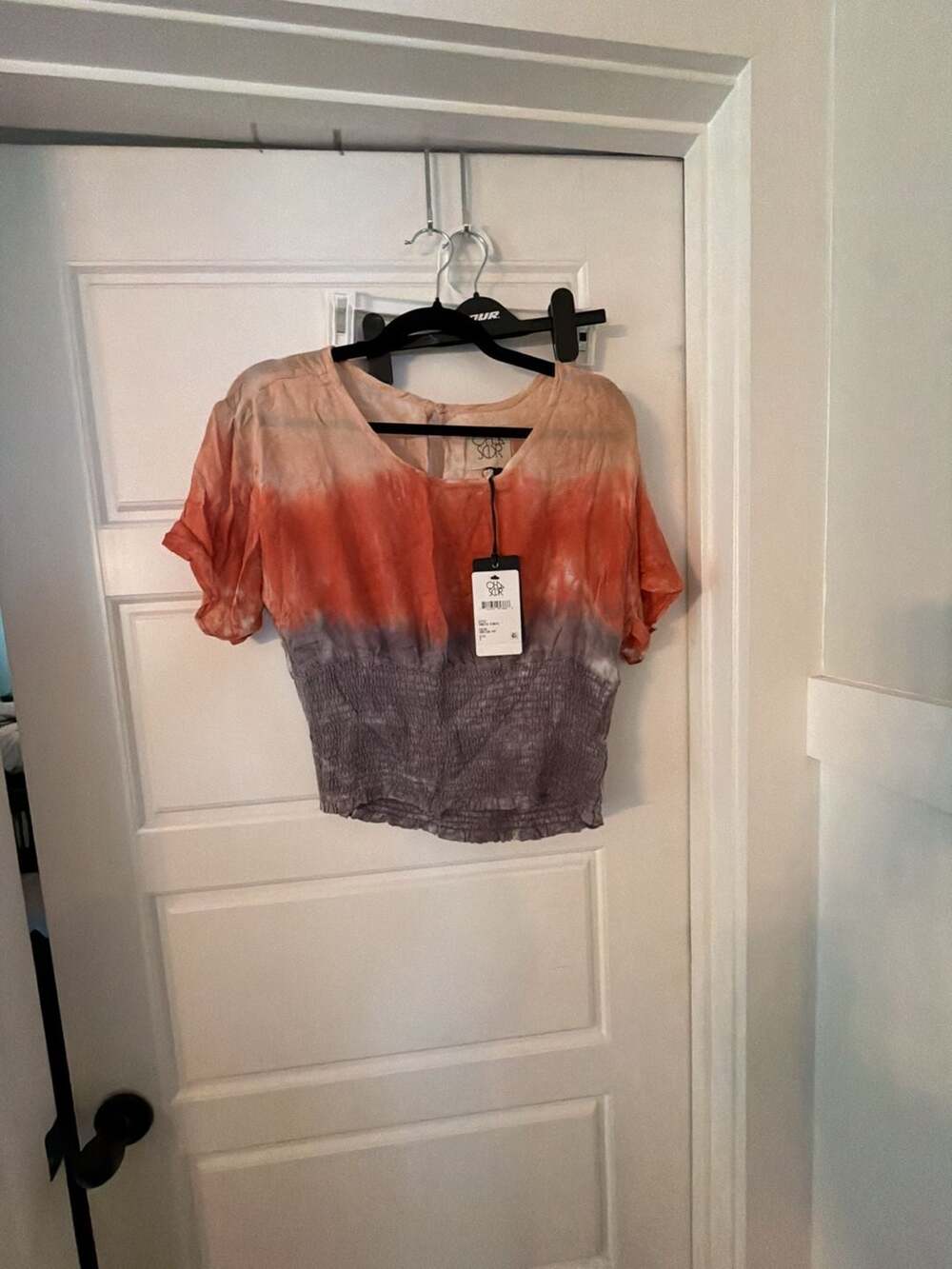 Chaser Horizon Dye Smocked Waist Top Size S